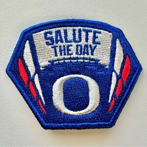 Oregon Ducks Football Salute The Day Military Authentic Hat Patch Blue Gray Red